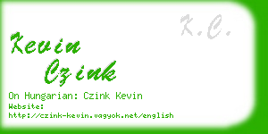 kevin czink business card